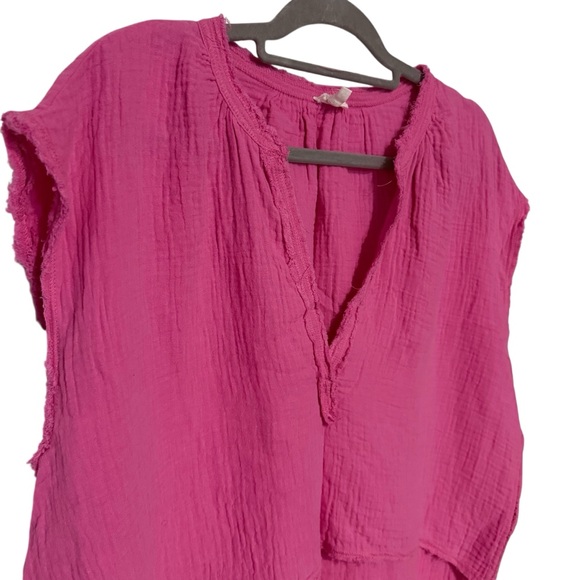 Aerie Pink Gauzy Pool To Party Crop Top and Pants Set - Picture 13 of 16